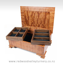 Wooden Beech & Walnut Jewellery Box